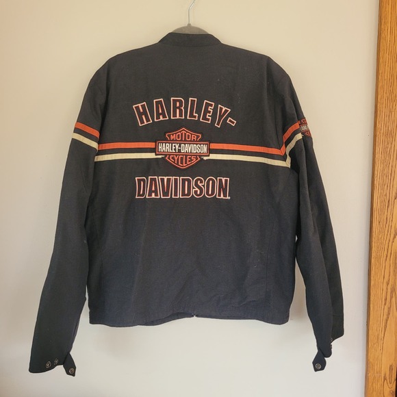 Harley Davidson Logo Nylon Motorcycle Jacket Men's Large - Picture 3 of 7